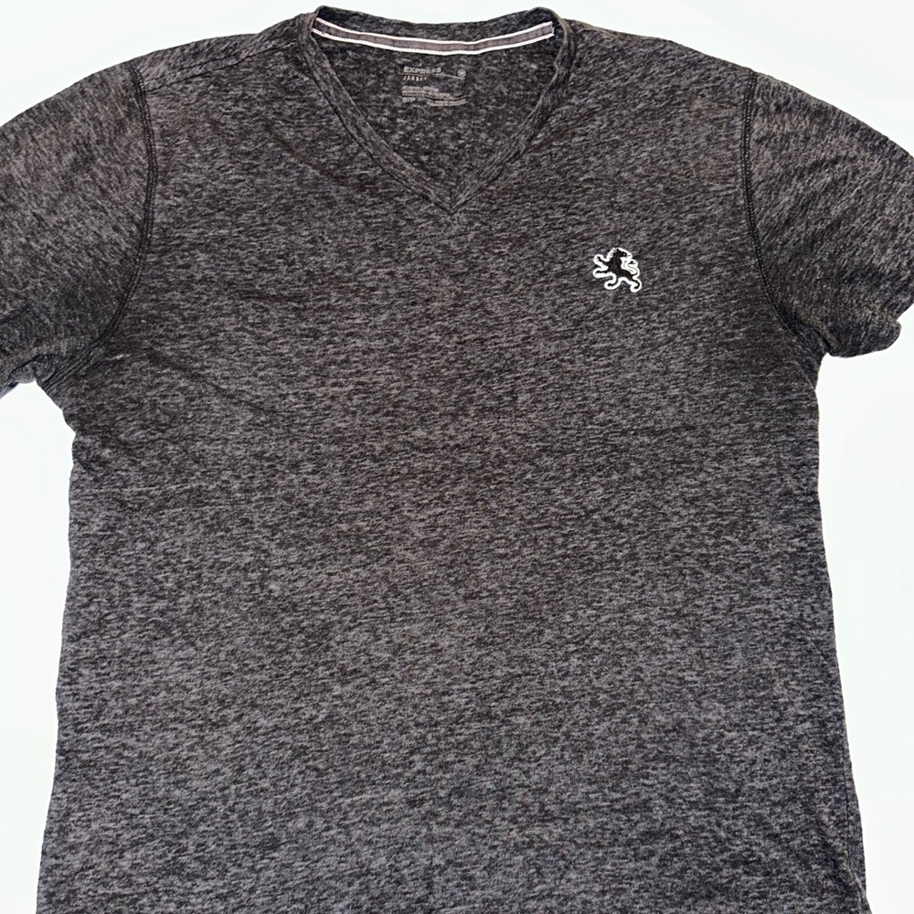 Express v neck shirt, size medium, grey